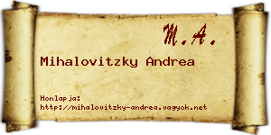 Mihalovitzky Andrea névjegykártya